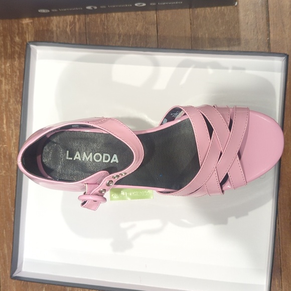 Pink Platform Strappy Sandals - Picture 2 of 5